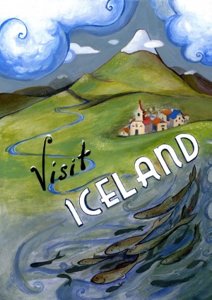 Visit Iceland travel poster